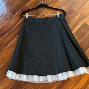 Le Chateau Black A-Line Skirt with Tulle Detail